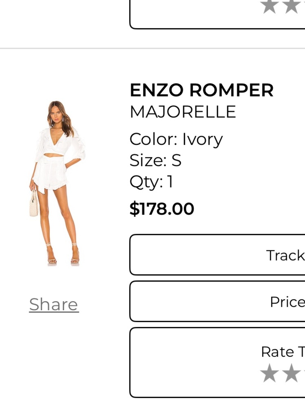 MAJORELLE Ivory Enzo Mini Romper